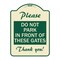 Signmission Please Do Not Park in Front of These Gates Heavy-Gauge Aluminum Sign, 24" x 18", TG-1824-23279 A-DES-TG-1824-23279 - alternate 1